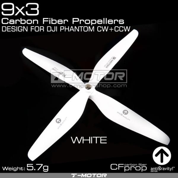 T-Motor Carbon Fiber Prop CW & CCW 9 x 3 White Pha