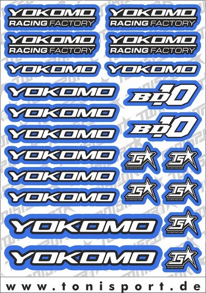 ToniSport Yokomo BD10 Decal Sheet - Blue