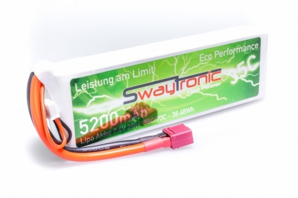 SWAYTRONIC LiPo 2S 7.4V 5200mAh 35C/70C T-Plug