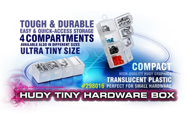 298016 Hudy TINY Kleinteilebox mit 4 Fächern