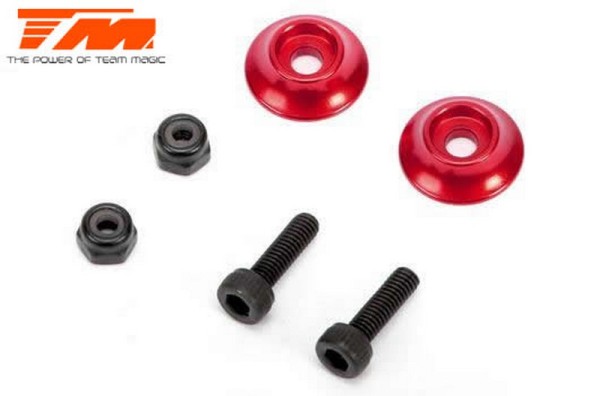 TM510185AR E5 Alu Rear Wing Buttons Red (2 pcs)