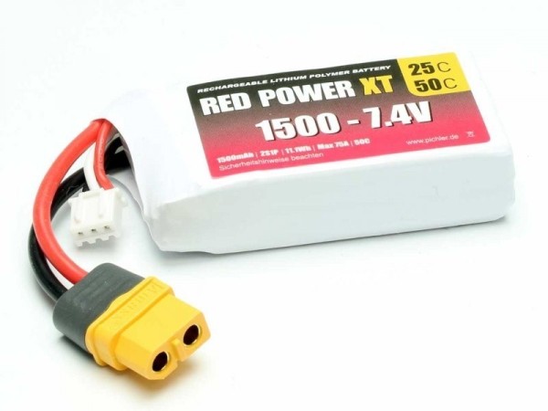 15414 LiPo Akku RED POWER XT 1500 - 7.4V XT60