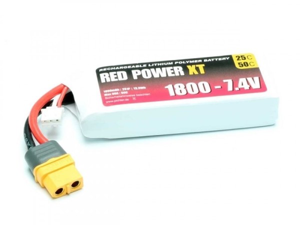 15416 LiPo Akku RED POWER XT 1800 - 7.4V XT60