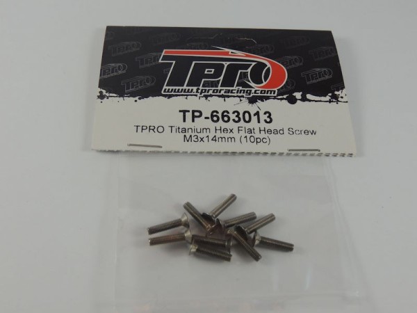 663013 TPRO Titanium Senkkopfschraube M3x14mm (10p