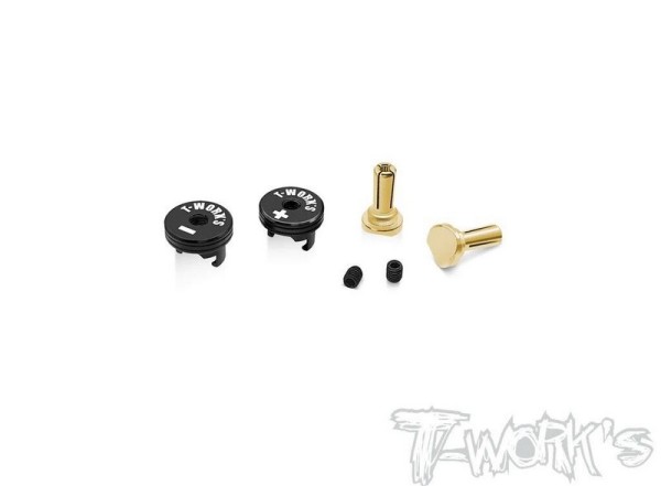 T-Works Heatsink Gold Connector Set 4mm Black