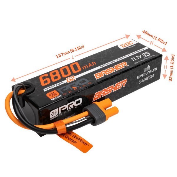 Spektrum LiPo G2 Pro Basher 6800mAh 3S 11.1V 120C HC IC5 - 157x48x32mm