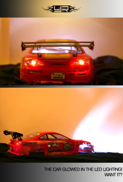 LK-0001WT Yeah Racing 1/10 LED Kit Ultrahell Weiss/Rot