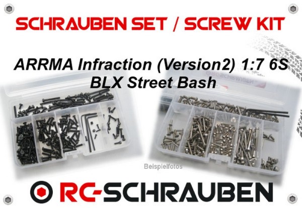 Schrauben Set ARRMA Infraction (Version2) 1:7 6S BLX Street Bash Stahl