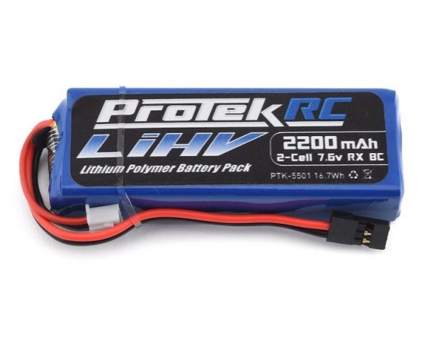 ProTek RC 7.6V/2200mAh HV LiPo Rx Pack Mugen/AE