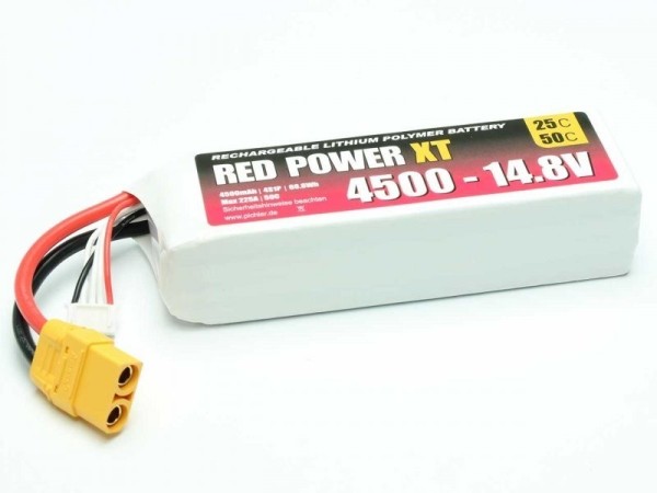 15434 LiPo Akku RED POWER XT 4500 - 14.8V XT90