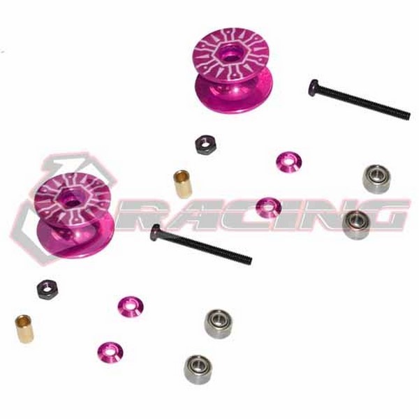 M4WD-35/PK Double ALU Rollers 16-17mm Pink