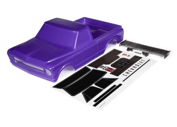 9411P Traxxas Karosserie Chevrolet C10 purple + Flügel - DRAG Slash