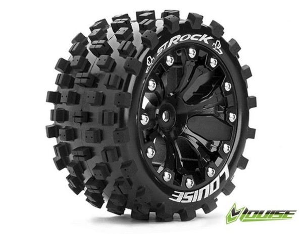 Louise ST-ROCK 2.8" ST 1/10 Stadium Truck Truggy Kompletträder Reifen 12mm schwarz (2)