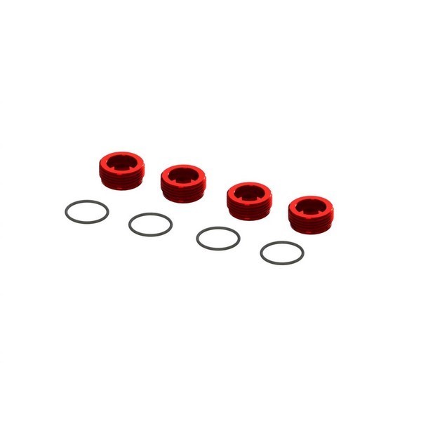 AR320467 Aluminum Front Hub Nut Red (4) inc O- Ri