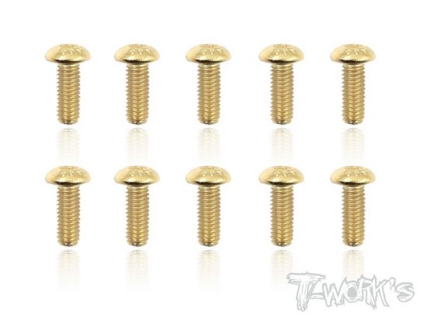 T-Work´s 3x8mm Gold Plated Steel Buttonhead Screws