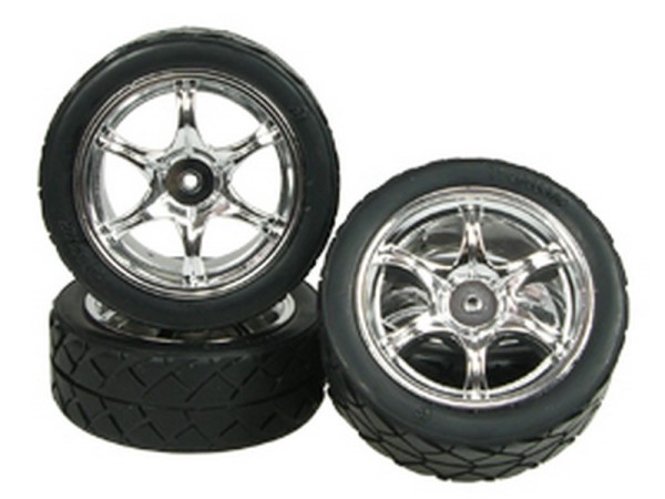 WH-07/SI 6 Spoke Tyre Set GT-01 (4)- Silver