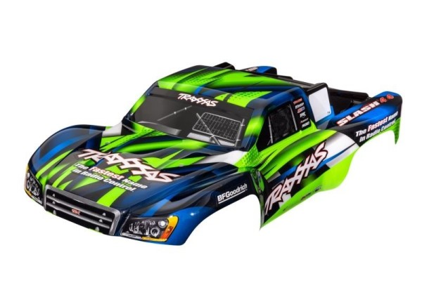 6928G Traxxas Karosserie Slash 2WD 4x4 Grün / Blau