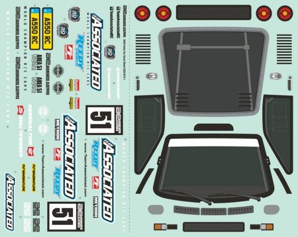 Team Associated Apex2 Sport A550 Decal Sheet