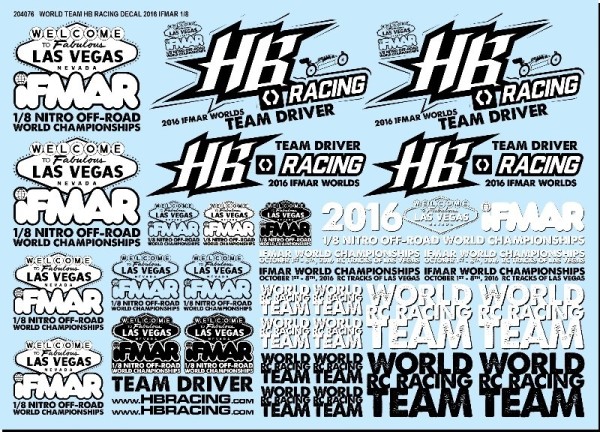 HB204076 World Team HB Racing Decals Commemorative