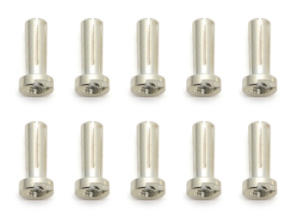 644 SILBER-Kontakt-Stecker Low-Profile BULLET 4mm