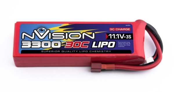 1812 nVision LiPo 3s 11.1V 3300 30C - Deans T-Plug