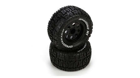 ECX43008 Front/Rear Wheel & Tire, Black (2)