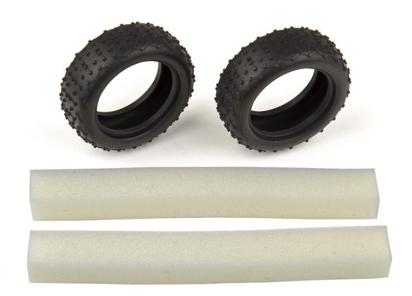 21547 Asso Narrow Mini Pin Tires, with inserts