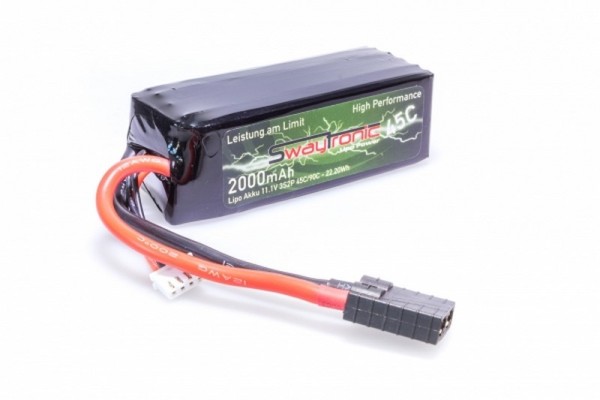 SWAY-TRX LiPo 3S2P 11.1V 2000mAh 45C TRX-4 / TRX-6 Lipo Akku Traxxas