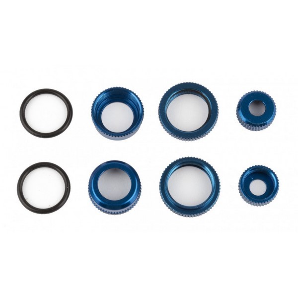 21556 Asso FT 10 mm Shock Caps and Collars blue