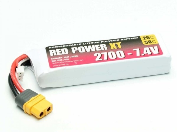 15421 LiPo Akku RED POWER XT 2700 - 7.4V XT60