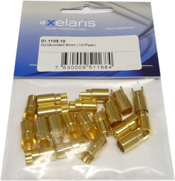 Xelaris Goldkontakt 6mm (10 Paar)