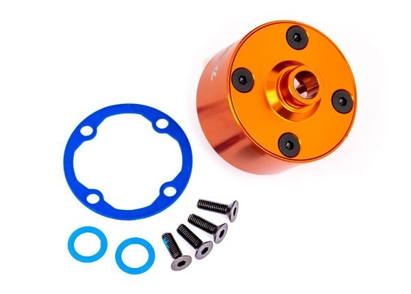 9581T Traxxas Differential Gehäuse Vorne / Hinten / Mitte Alu Orange Sledge