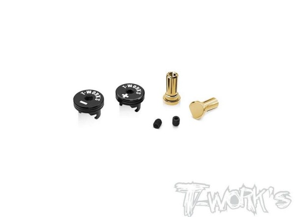 T-Works Heatsink Gold Connector Set 5mm Black