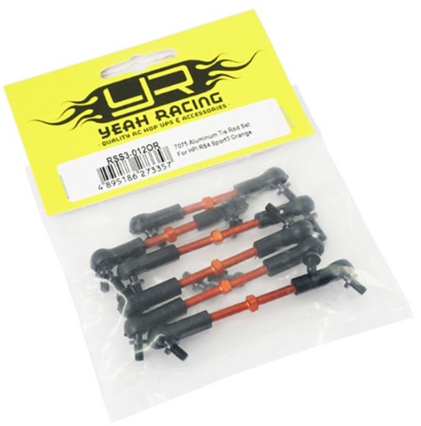 Yeah Racing Alu Spurstangen Set HPI RS4 Sport 3 Orange (6)