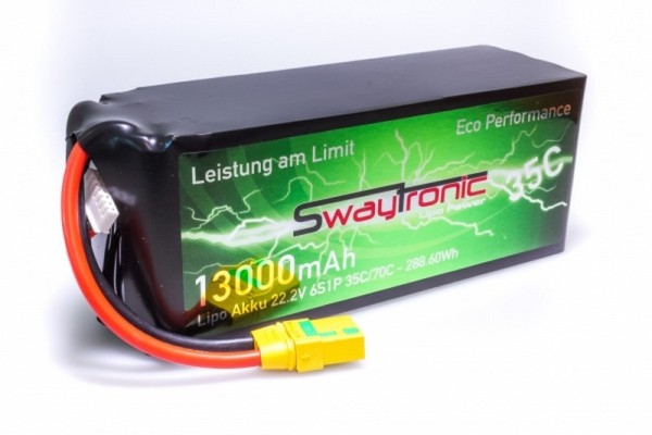 SWAYTRONIC LiPo 6S 22.2V 13000mAh 35C/70C XT90