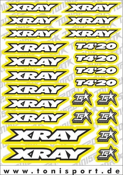 ToniSport XRAY T4 2020 Decal Sheet - Yellow