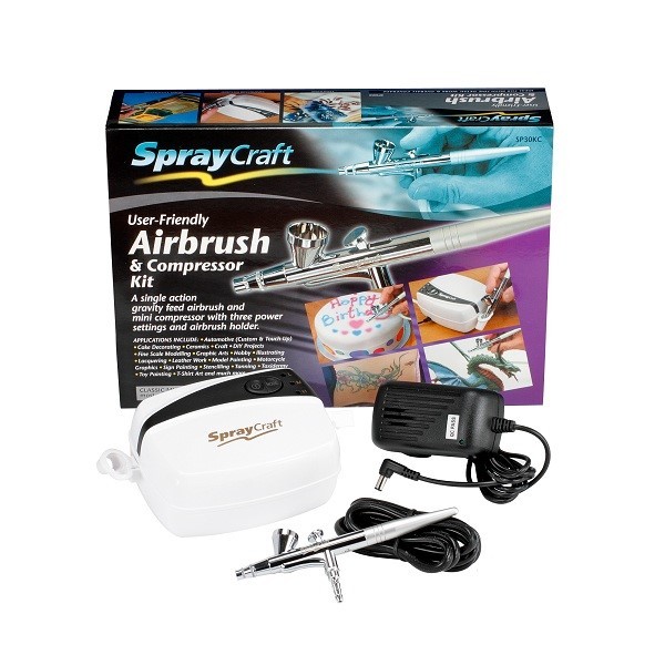 SprayCraft Classic Airbrush Kit Set+ Kompressor