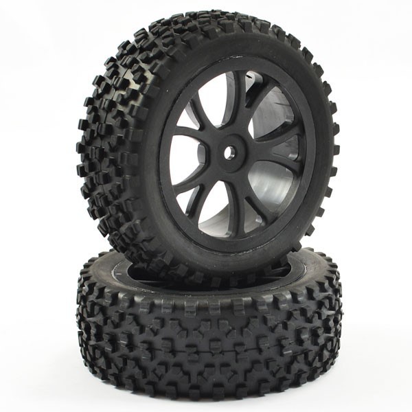 FASTRAX 1/10 MOUNTED CUBOID BUGGY FRONT TYRES (2)