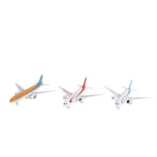 SIVA TOYS Flugzeuge Rückzug + Licht + Sound 18,5cm 3-fach Sortiert