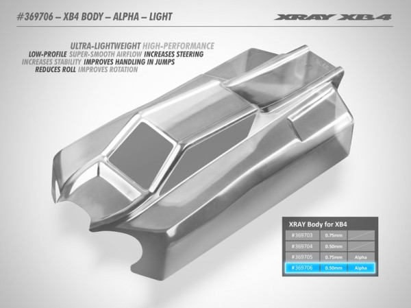 369706 XRAY XB4 Karrosserie - ALPHA 4 - LIGHT