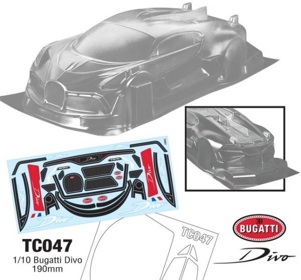 TeamC 1/10 BUGATTI DIVO 190mm Karosserie