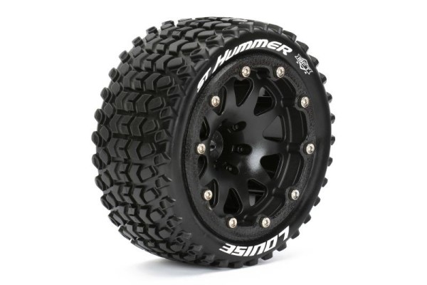 Louise Hummer 2.8" ST 1/10 Stadium Truck Truggy Kompletträder Reifen MFT schwarz (2)