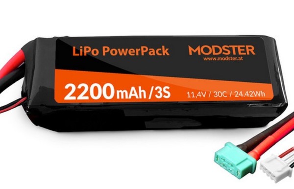 126481 / 10113 MODSTER LiPo Pack 3S 11.1V 2200 mAh 30C (MPX) PowerPack