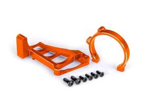 10262-ORNG Traxxas Motorhalter orange Alu