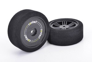 Contact 1/10 Moosgummireifen 26mm Front Double Compound B Med Carbon