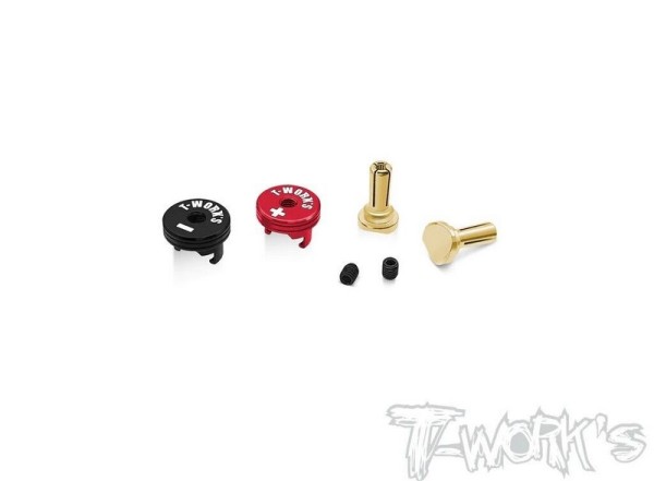 T-Works Heatsink Gold Connector Set 4mm Red/Black