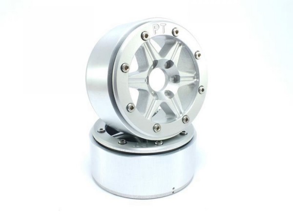 Absima Beadlock Wheels SIXSTAR silber/silber 1.9