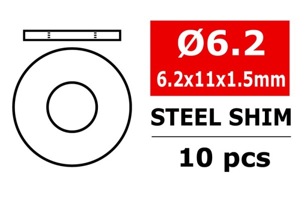C-3301-062-11-15 Steel Metric Shim - 6,2x11x1,5mm