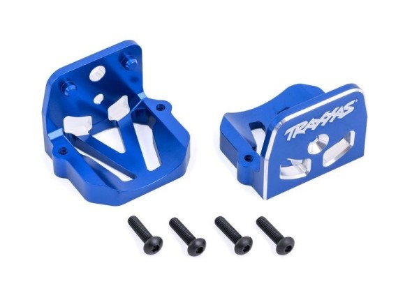 7760-BLUE Traxxas Motorhalter v/h Alu blau