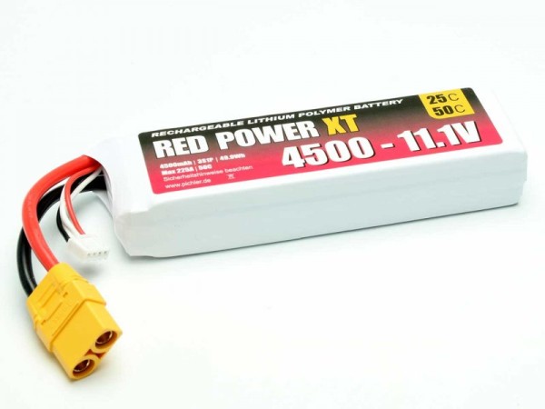 15433 LiPo Akku RED POWER XT 4500 - 11.1V XT90